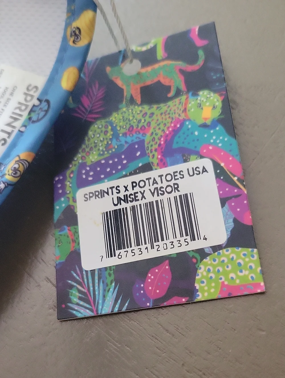 NWT Sprints Visor Potatoes French Fries Unisex One Size Kitsch Summer Athletic